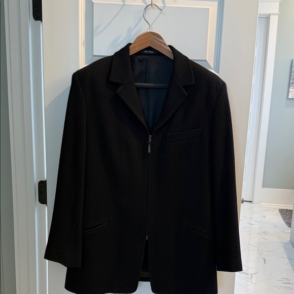 Jhane Barnes Charcoal Zippered Blazer